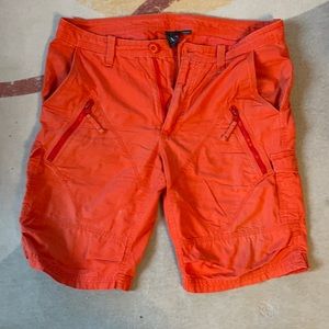 Armani Exchange Red Cargo Shorts